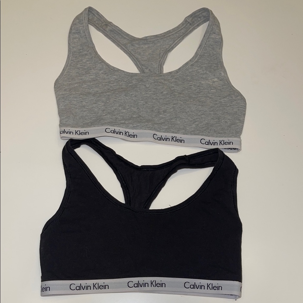 Calvin Klein Black and Gray Racerback Bras
